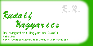 rudolf magyarics business card